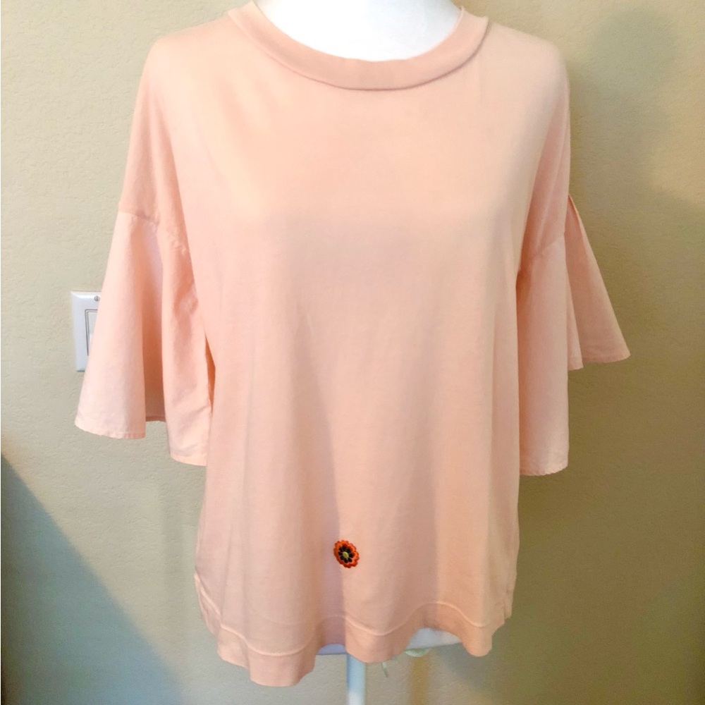 Lou & Grey Light Peach Flared Sleeve Tee to